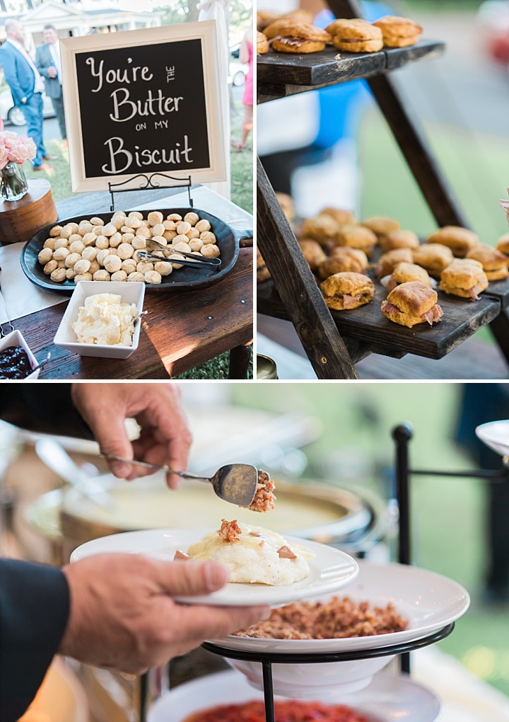 Edenton Courthouse Wedding - Southern Comfort Food - Wedding Catering - Biscuit Bar at a Wedding