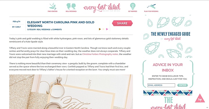 North Carolina Backyard Wedding - North Carolina Catering featured on Every Last Detail