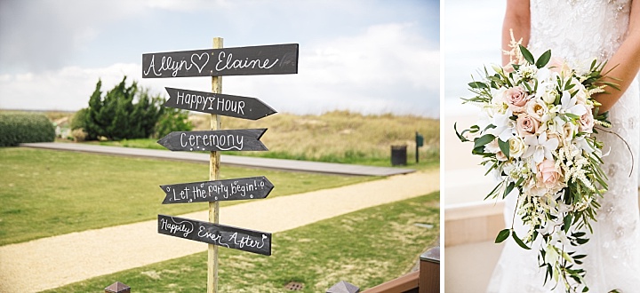 East Beach Bayfront Club - Norfolk Virginia Wedding - Andi & Zoe - Beautiful Bouquet - Rustic Wooden Sign